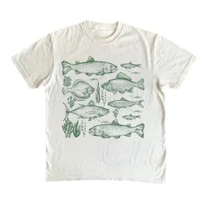 Vintage Fish Tattoo Style T-Shirt, Retro Fisher Shirt, Fish Shirt For Men, Bass T Shirt, Fisher Tee, Bass Lovers, Fisher Gifts, Ocean Shirt  CrewneckFashion	Unisex T-shirts M-5XL
