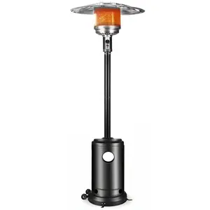 50,000 BTU Outdoor Propane Patio Heater with Wheels – Durable Powder-Coated Steel Gas Heater with Easy Ignition & Safety Shut-Off for Patio, Backyard, Garden, Restaurant