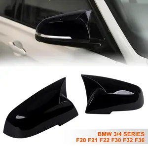 Custom For BMW 3 Series 4 Series F20 F21 F22 F30 F32 F36 Car Side Mirror Covers Caps Trim Replacement M Style 2PCS Rear View Side Mirror Cover Glossy Black Car Exterior Decorative Accessories
