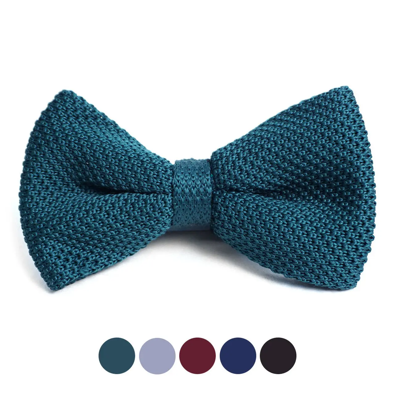 Men's Solid Knitted Pre-Tied Polyester Bow Tie with Adjustable Clip-On Strap for Weddings, Proms, 100% Polyester, Formal, Adjustable Strap, Bowtie, Parties, Secure Clip