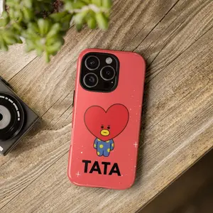 Tata BT-21 Phone Case: Red Design, Armored Protection. Case for IP 11 12 13 14 15 16 17 Pro, Plus, Promax, S21,22,23,24,25 Ultra, Tough Case, Magsafe Case