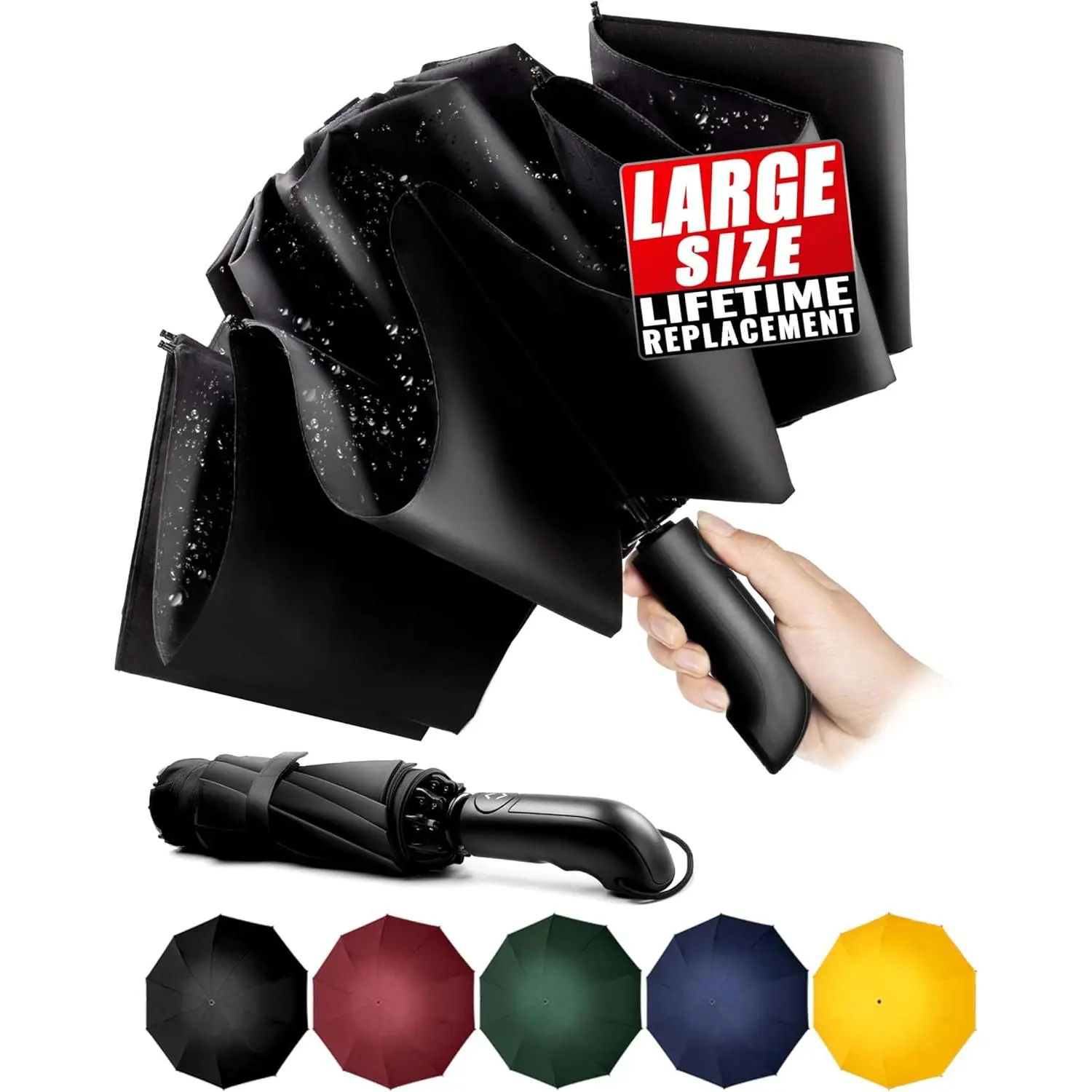 Conlun Travel Inverted Umbrella Compact Windproof- Automatic reverse Umbrellas for Rain - Folding Portable 10 Ribs Large Umbrella