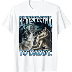 Respectful Werewolf Meme T-Shirt for Adults and Kids Funny Vintage Cotton Tee for Men Women and Children