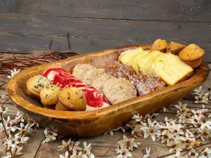 Batea Food Safe Hearty Dough Bowl - Batea-Primitive-Trencher-Dough Board - 11W x 18L x 2-4D Inches - New Tableware