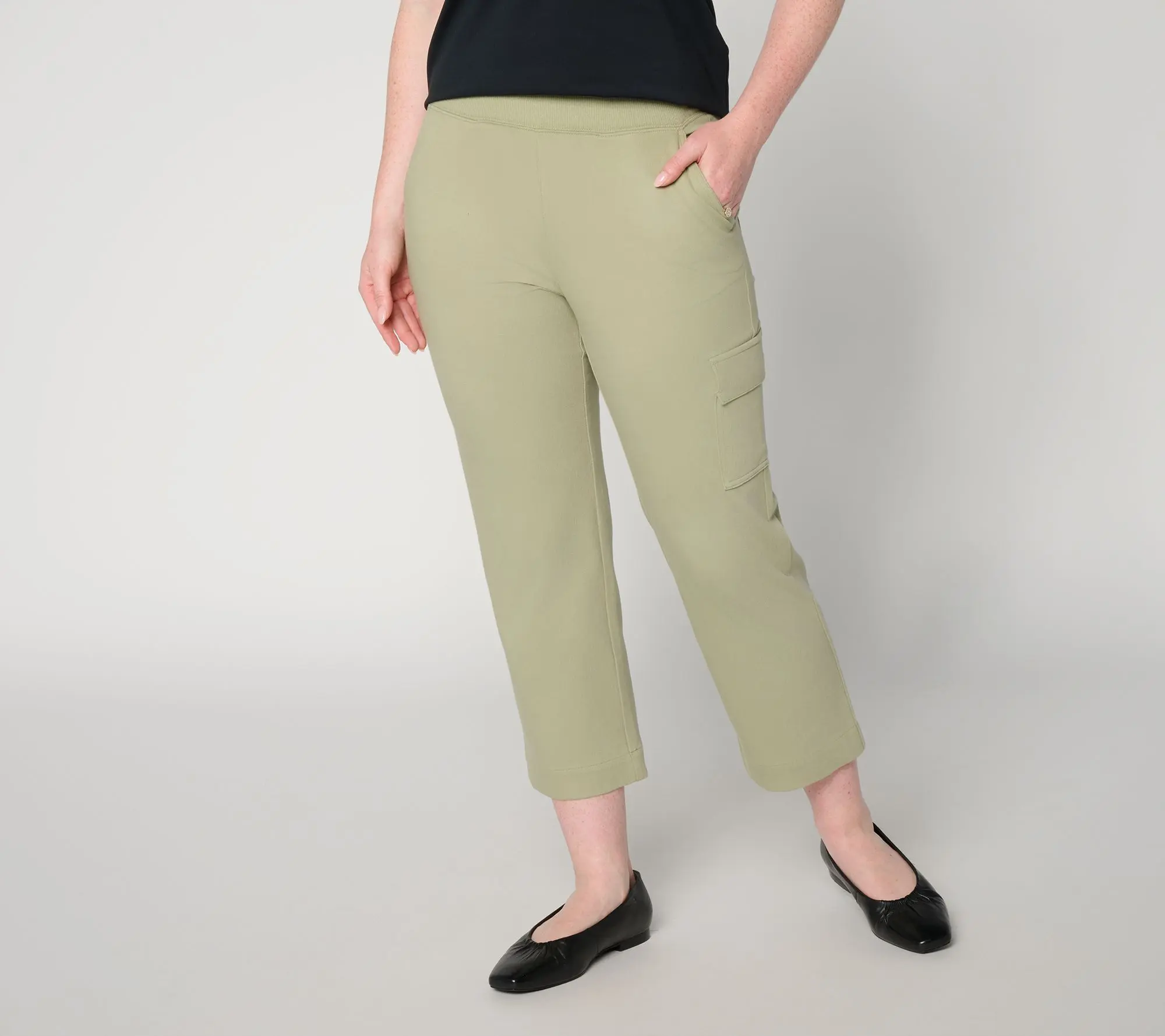 Denim & Co. Petite Comfy Knit Air Straight-Leg Crop Jeans