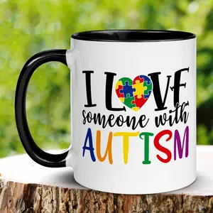 Autism Mug, I Love Someone with Autism, Autism Awareness, Autism Acceptance, Teacher Gifts, Neurodiversity, Autism Mom Gift, Autism Dad, 121 409