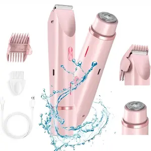 Dual Head Electric Razor, Dry and Wet Use, Pain-Free Hair Remover, Suitable for Women's Private Areas, Abs Enclosure, USB Rechargeable Shaver, Lithium Ion Battery