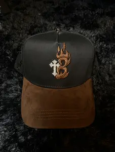 Barbas Hats ''B-Cross'' Brown Black Snapback - Premium Streetwear Baseball Cap for Men & Women, Adjustable
