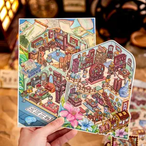 Mandate Theme Kaleidoscope Series DIY Diary Decoration, Creative Hand Account Stickers, Sticker Sheets, Scrapbook Material, 2 Pack