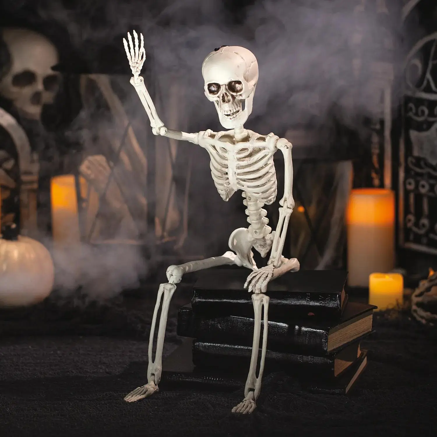 Posable Skeleton Halloween Decoration, Halloween, Home Decor, 1 Piece