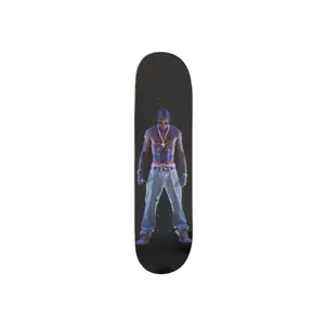 Supreme Tupac Hologram Skateboard Deck Black, Holographic, Tupac Print