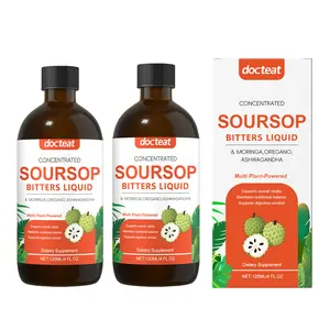 [2-Pack] Soursop Bitters Liquid for Gut Cleanse, Detox, Digestive Health & Immune Support – Natural Formula with Moringa, Oregano, Ashwagandha & Soursop Leaves