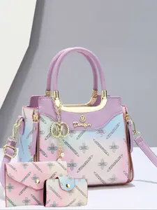 Trendy Printed Handbag Set for Women, Fashionable Hanging Accessory, Shopping and Street Style, Includes Card Bag and Clutch