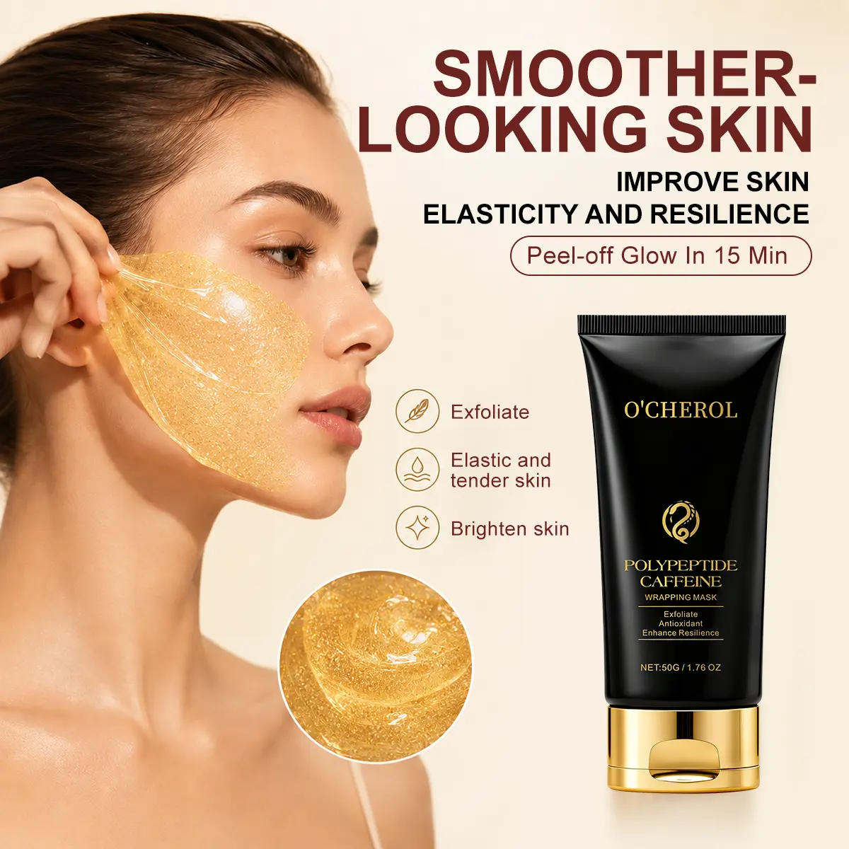 Collagen skin-contact mask: a peel-off moisturizing and firming face mask that helps improve skin elasticity and radiance, provides overall lifting, nourishes the skin, removes blackheads and pimples for deep cleansing. Suitable for all skin types and gen