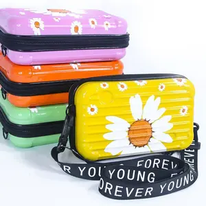 Multifunctional Embossed Makeup Bag ABS+PC Portable Shoulder Bag Bathroom Toiletry Bag Waterproof Makeup Case Pattern