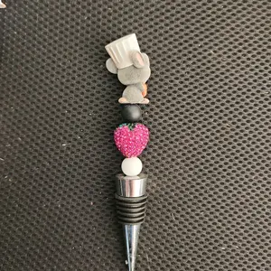 Doorable Adorable Beaded Bottle Stopper with Charming Chef Design & Playful Bead Patterns for Creative Writing Needs