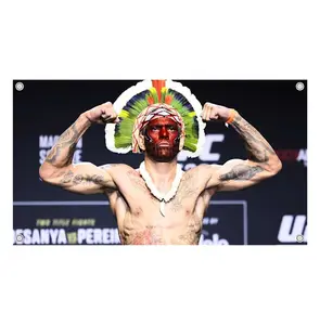 Alex "Poatan" Pereira Flag UFC Inspired Fight Night Wall Flag Combat Sports Banner for Bedroom Octagon Gym Decor Gift for UFC fans MMA Fans