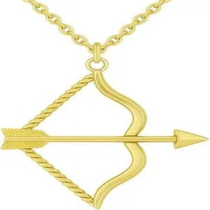 TAKAR Archery Pendant Necklace – 925 Sterling Silver Gold Vermeil Bow and Arrow Charm – Archery Accessories for Men and Women – Made in USA