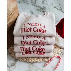 Unisex Diet Coke Embroidered Sweatshirt, I Need Diet Coke Sweater, Coke Sweatshirt, Gift for Diet Coke Lover, I Need A Diet Coke