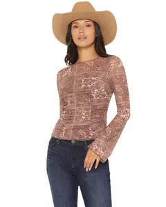 Ash Women's And Violet Floral Print Long Sleeve Mesh Shirt - 11Cc661itb