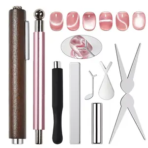 8 counts Double-Ended French Cat Eye Magnets Little Magic Wand Cat Eye Tool Manicure Cigar Magnet