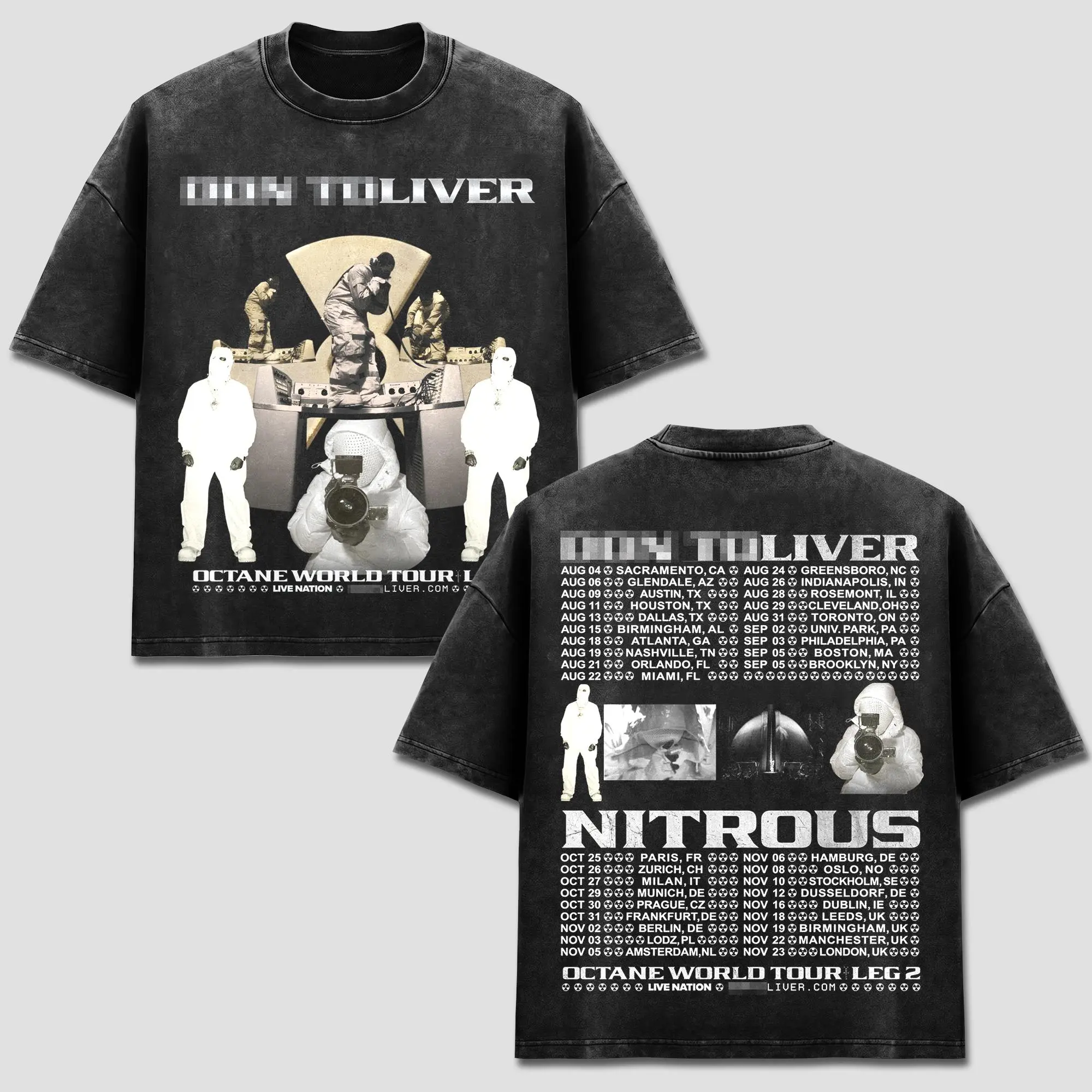 Donny Toliver T-Shirt, Octane World Tour Leg 2 Tee, Nitrous Concert Merch, Octane Tour Live Nation Hip Hop Graphic Top, Hardstone Psycho Vintage Bootleg Gear, Retro Acid Washed Apparel, US Unisex Casual Oversized Heavyweight Outfits Washed Black