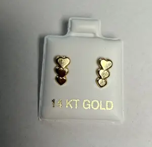 graduated heart drop 14k Earrings