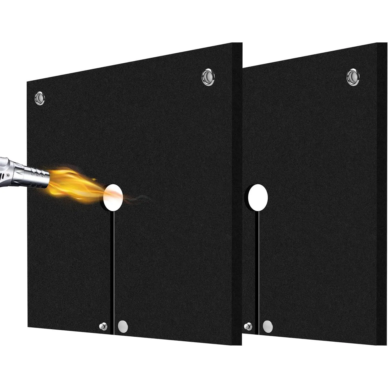 1/4"(6mm) Welding Blanket Fireproof 2 Pack, Graphite Carbon Felt Flame Resistant up to 3000℉, Soldering Flame Retardant Protective Mat, Brazing Heat Shield for Torch, Plumbing, 12" x 12"