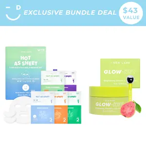 I DEW CARE Hot as Sheet Masks Set (5pc) & Vitamin C Eye Cream + Eye Roller Set l Korean Glass Skin Set l Multi-Masking Face and Eye Mask 5 Set, Eye Treatment with Hyaluronic Acid, Anti-aging Niacinamide, Moisturizing, Glow, Korean Skincare, Glass Skin