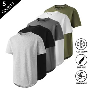 5-Pack Summer Vibes Men’s Cool Touch T-Shirts, Soft Breathable Moisture-Wicking Short Sleeve Tops