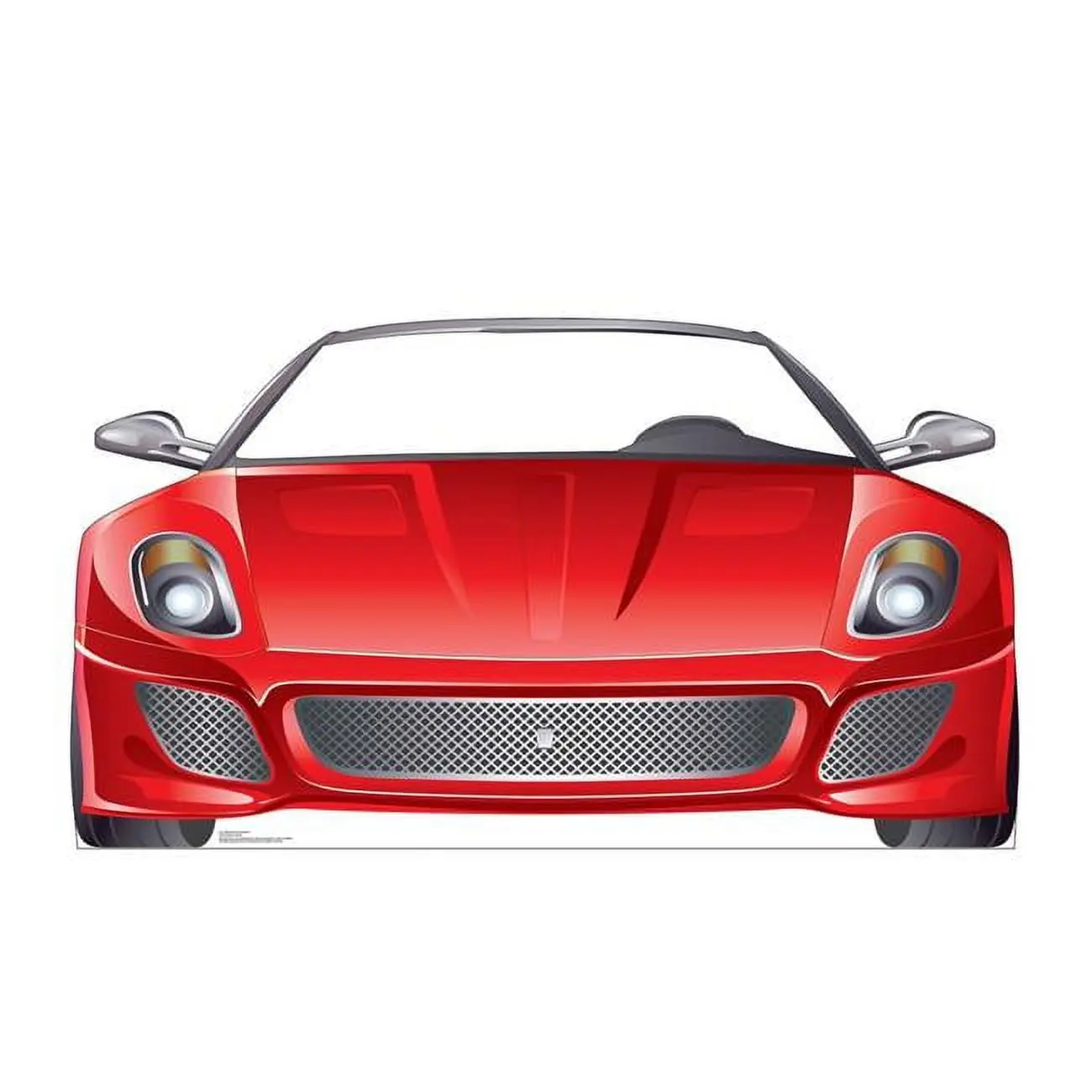 Life-Size Red Sports Car Cardboard Cutout (37x67 in) - Photo Prop, Home Decor, Room Decor for Parties