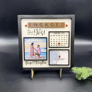 Engaged Personalized Picture Frame, Where She Said Yes, Custom Map Location, Engagement Picture Gift, Engagement Gift Ideas