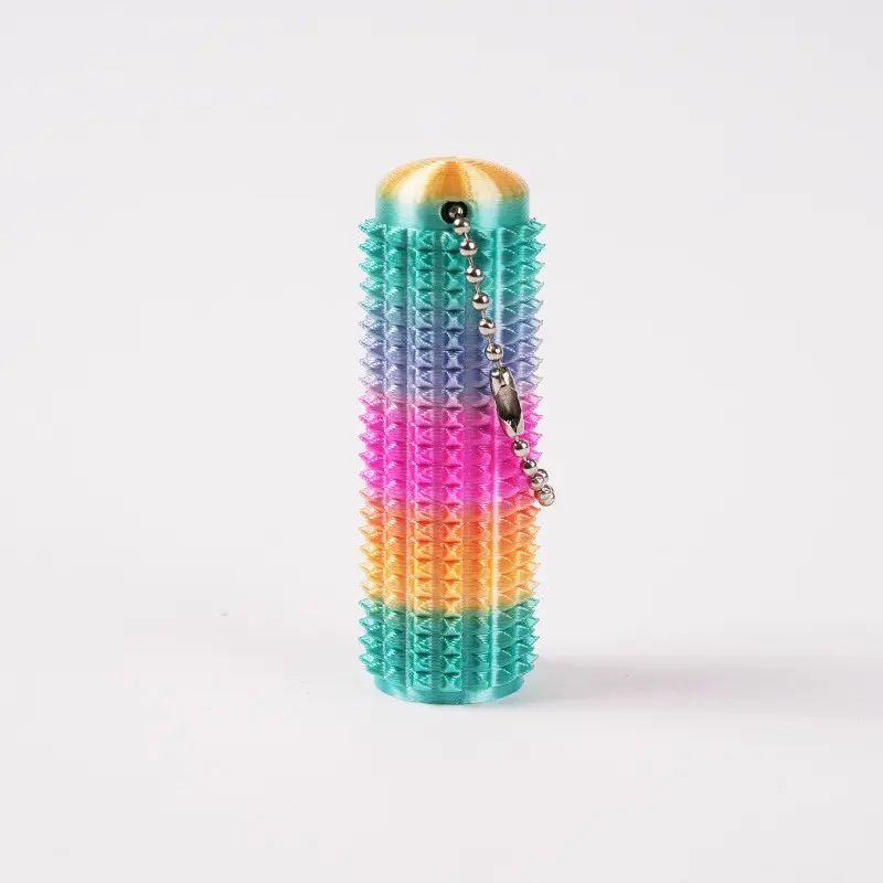 Stress Relief Keychain with Textured Spikes, 3D Printed Breathable Massage Roller, Anxiety Reliever, Sensory Tool, Perfect Gift, Stress Relief Gadgets, Stress Relief Tools