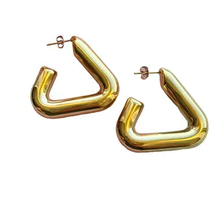 Amiirii Gold Triangle Hoops