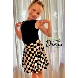Black and White Checker Skort
