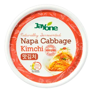 JAYONE Korean Kimchi Cabbage Jar 160g - Authentic Spicy Fermented Napa Cabbage, 0 Fat Low Calorie Snack