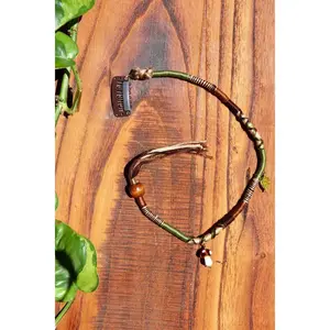 Earthy Mushroom & Leaf Clip-In Hairwrap - 14.5 Inches Long, Non-Damaging, Reusable, Simple Install, Graphic Design