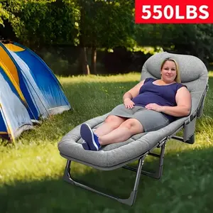 75-Inch Adjustable Sleeping Bed, Folding Camping Bed, Portable Foldable Bed, Comfortable Mattress And Pillow, Breathable Fabric, Sturdy Steel Frame, Nap Bed, Single Companion Bed, Outdoor Use Only