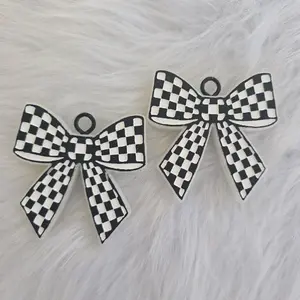 Checkered Bow Vent Clip Car Freshie