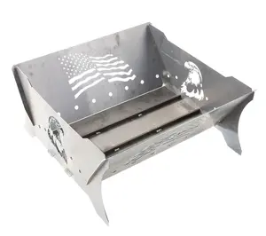 Swisher Eagle & Flag Fire Pit - 11-gauge Steel - Easy Assembly - Made in the USA
