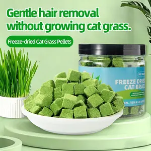 2.47OZ Cat Grass Pellets, Delicious Cat Grass Teething Pellets Edible Cats Chew Toy Cat Treats Snack for Teeth Cleaning and Hairball Removal