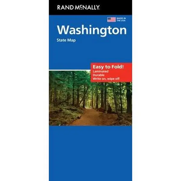 Rand McNally Easy-to-Fold English Laminated Washington State Sheet Map