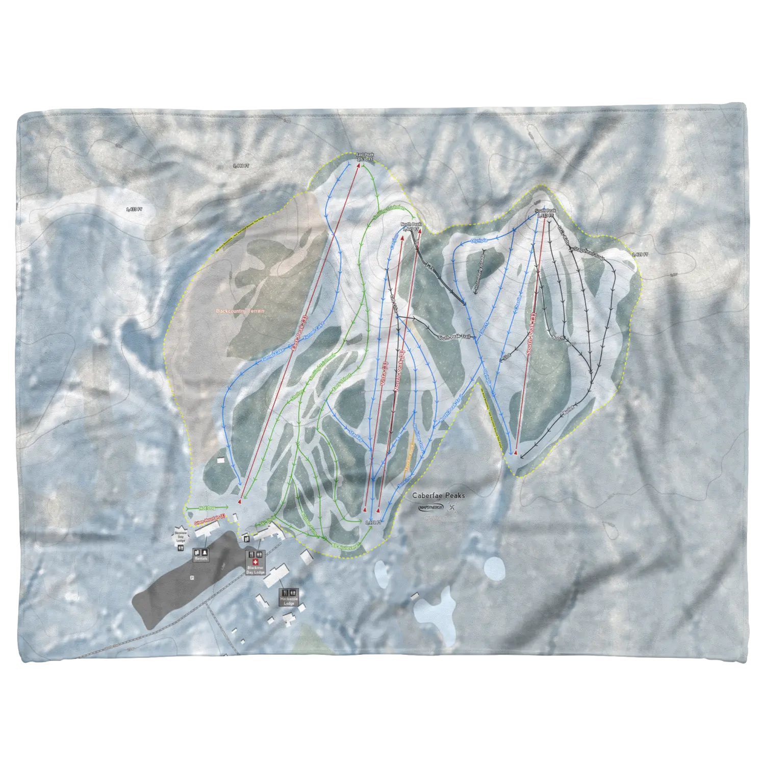 CABERFAE PEAKS, MICHIGAN SKI RESORT MAP BLANKET
