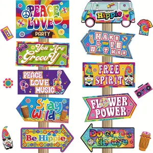 60's Party Decorations, Hippie Party Decorations, Groovy Party Decor, 1960s Party Signs, Peace Sign Wall Decor, 60's Retro Signs, Circus Party Supplies, Groovy Vibes, Party Event Props