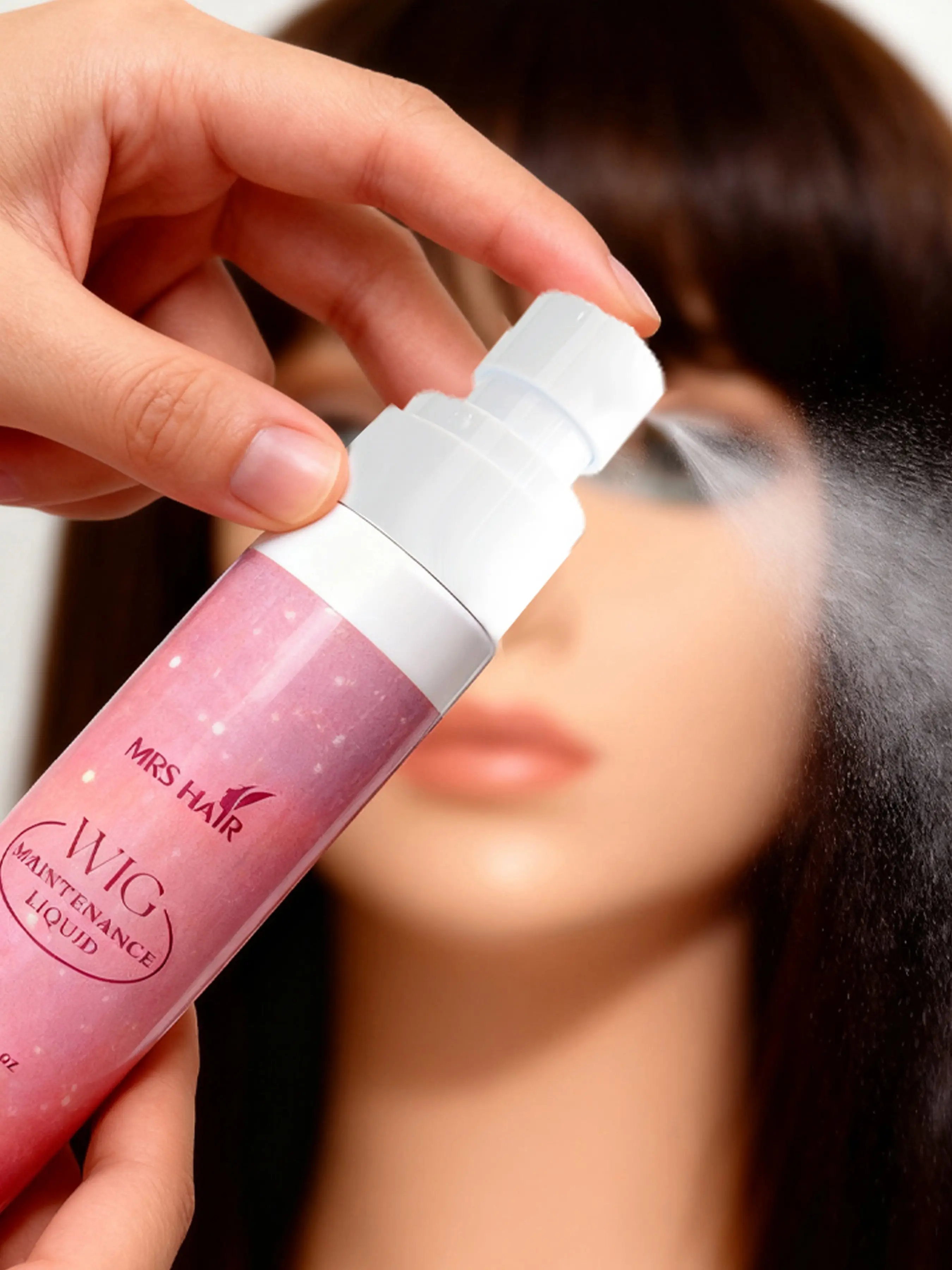 100ML Lace Wig Care No-Wash Spray, Anti-Dry Moisture Frizz Static Control Liquid, Hair Extension Maintenance, Easy-To-Use Detangling Solution