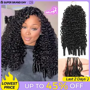 OQ HAIR Burmese Curly Crochet Hair Natural Black Machine Made Feather Crochet Human Hair Extension Miracle Knots Boho Braids #DealsForYouDays
