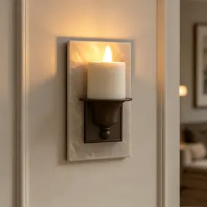 Flameless Candle Nightlight,Simple Candle Wall Sconce,Vintage Design, Soft Ambient Glow
