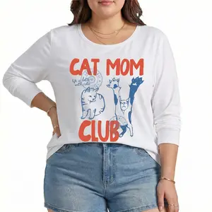 Cat Mom Shirt Vintage Graphic Tee Women Life Is Better With Cats Club Cute Retro Kitten Print Pet Lover Gift Oversized Butter Soft Top