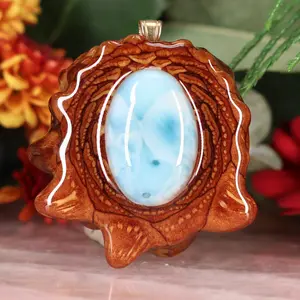 Larimar Pinecone Pendant