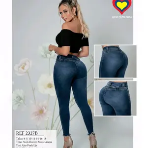Jeans REF 2327B 2327 de 2 botones para mujer Fit Casual Bottom Everyday